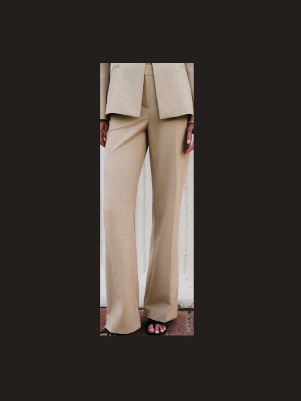 Sezane Herri Trousers, Mottled Beige, size 6